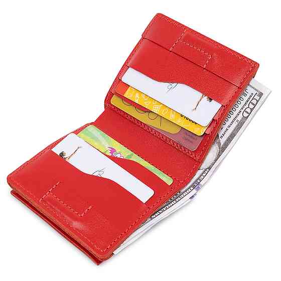 Небольшое женское портмоне GRANDE PELLE 11565 Красный Киев