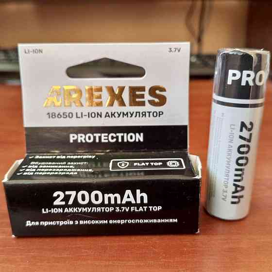 Акумулятор Arexes 18650 Li-Ion 2700 mAh із захистом Black Полтава