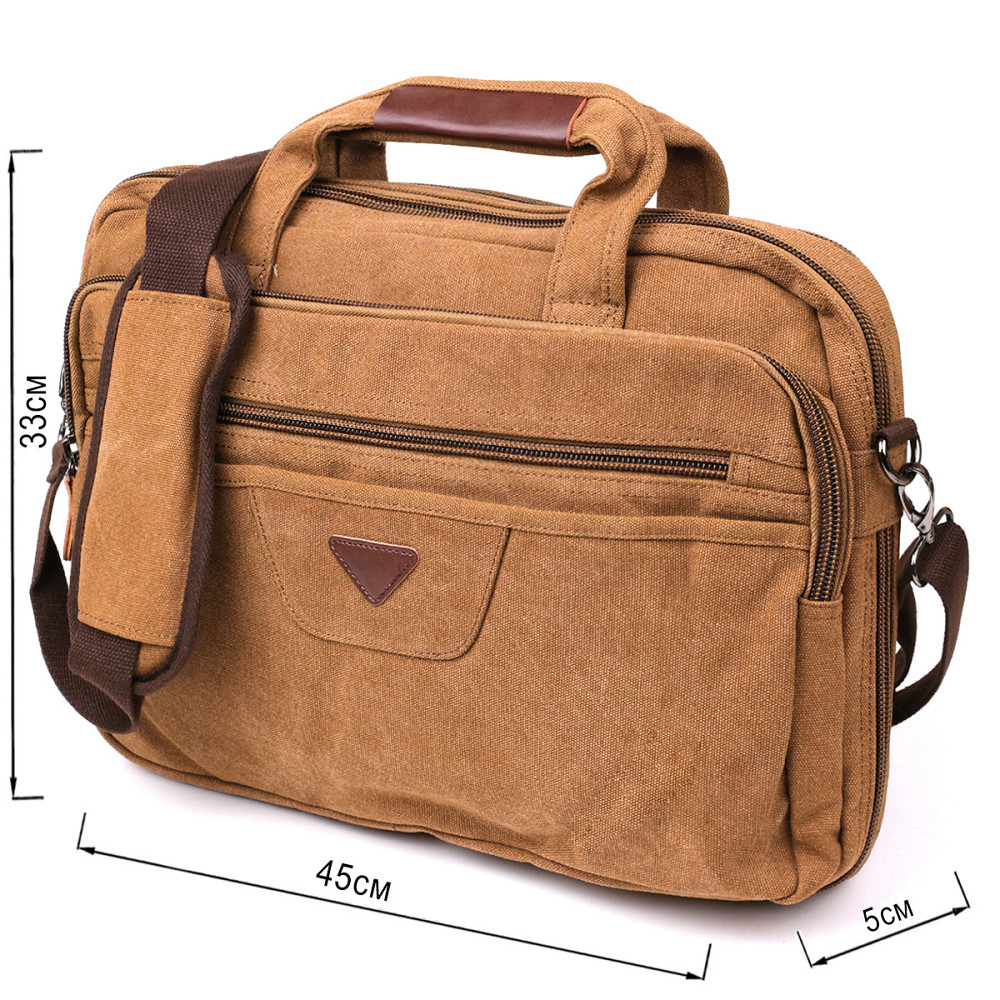 Сумка текстильная для ноутбука Vintage 20183 Коричневая Киев - изображение 3