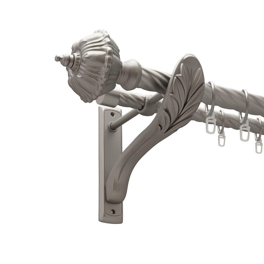 Карниз Orvit Шато металевий дворядний ретро скручена труба кільце металеве Сатин 25\19 мм 300 см (00-00011554) Львов - изображение 1