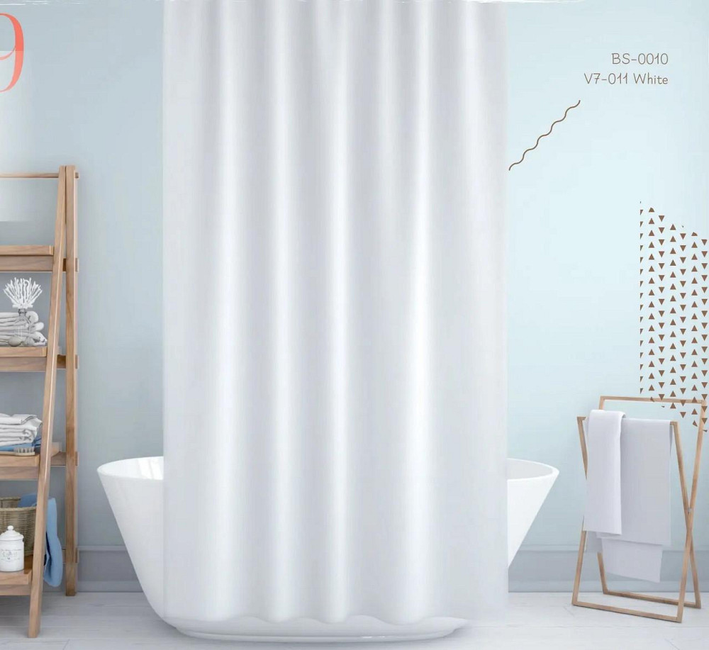 Штора для ванной Ткань Пика 180*180 см белая Харьков - изображение 2