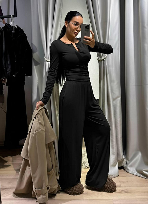 Женский стильный повседневный костюм двойка турецкая вискозная двунитка Одесса - изображение 6