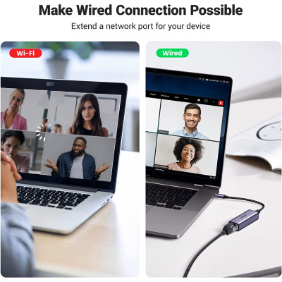 Перехідник USB 3.1 Type-C to Ethernet RJ45 1000 Mb CM199 Ugreen (50737) Вінниця - фото 2