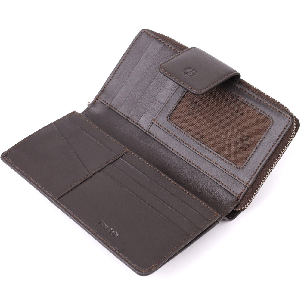 Стильный женский вертикальный кошелек из натуральной кожи Tony Perotti 20878_1 (5084 moro) Коричневый Киев - изображение 7