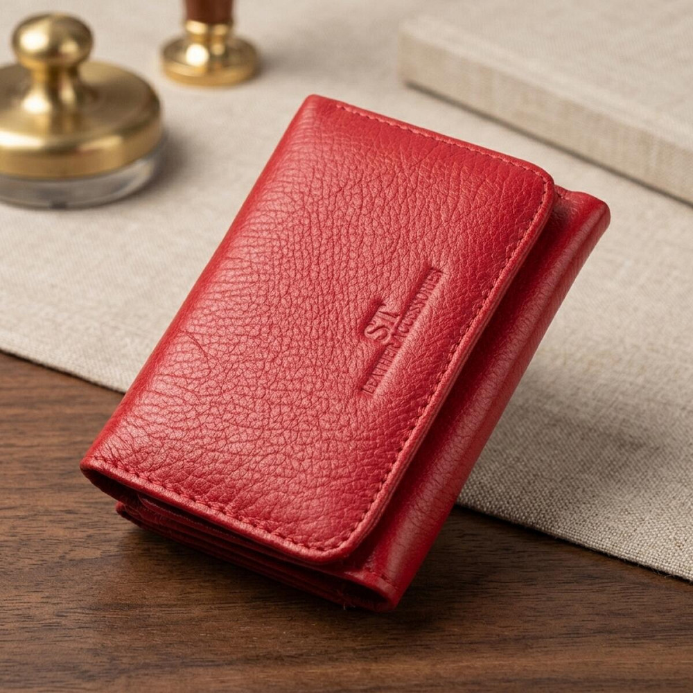 Женское портмоне с монетницей из натуральной кожи ST Leather 22727 Красный Киев - изображение 11