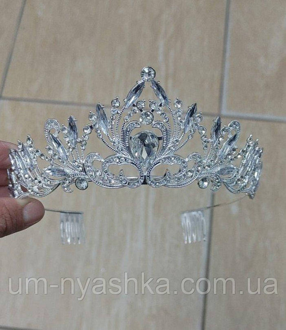 Диадема на обруче Корона синяя с камнями Кривой Рог - изображение 6