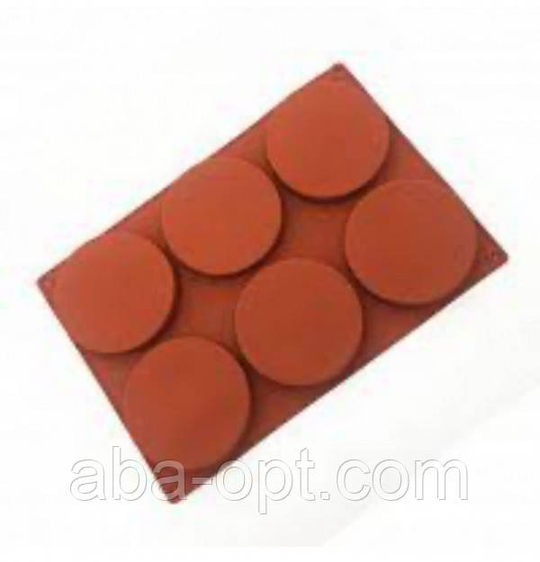 Форма силіконова на 6 виробах Ø 10 см Н 2 см Круг ( шт.) Одеса - фото 1