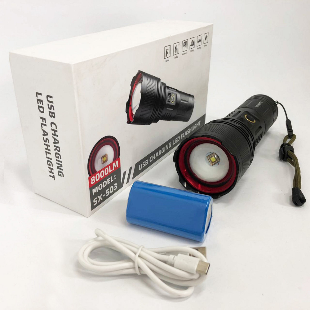 Пилозахищений ліхтар PLD-503-TG, Потужний світлодіодний кишеньковий ліхтарик, Ліхтарик police оригінал ZN-71 Львів - фото 13