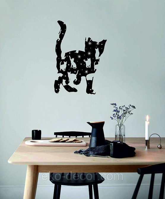 Декоративное настенное 3D Панно «Котёнок» Декор на стену с объемом 70*50 см, Черный Киев - изображение 8