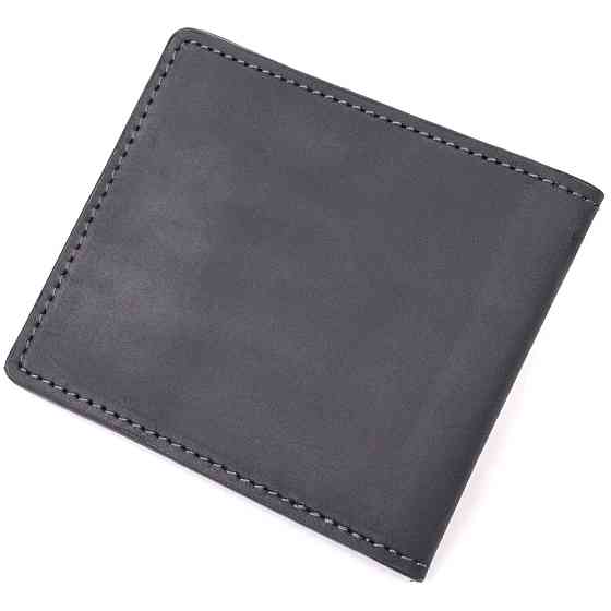 Добротна обкладинка з вінтажної шкіри для посвідчення учасника бойових дій Чорна (GRANDE PELLE) Київ