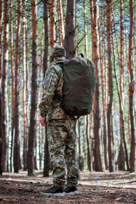 Тактичний міцний рюкзак баул 70 л хакі з кордури чоловічий міцний бойовий рюкзак   WASA Львів - фото 8