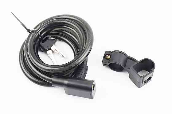 Замок протиугінний тросовий 1500х12мм під ключ, кріплення за трубу сидіння, JK9606-102.105 Київ