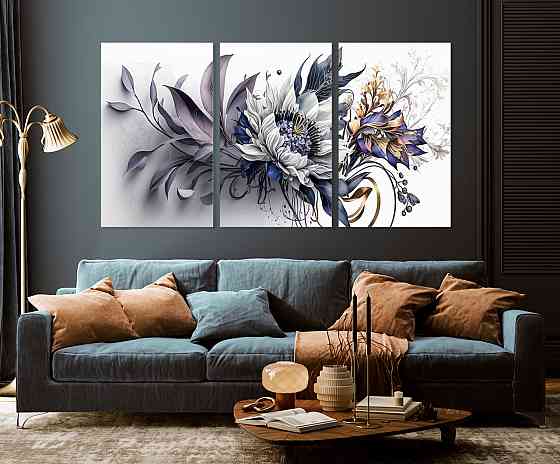 Модульная картина в гостиную / спальню  Квіти      ART-131_3A Киев