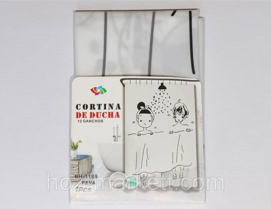 Штора в ванную силиконовая Эфиопия Ванная шторка для ванной 180 х 180 см Харьков - изображение 1