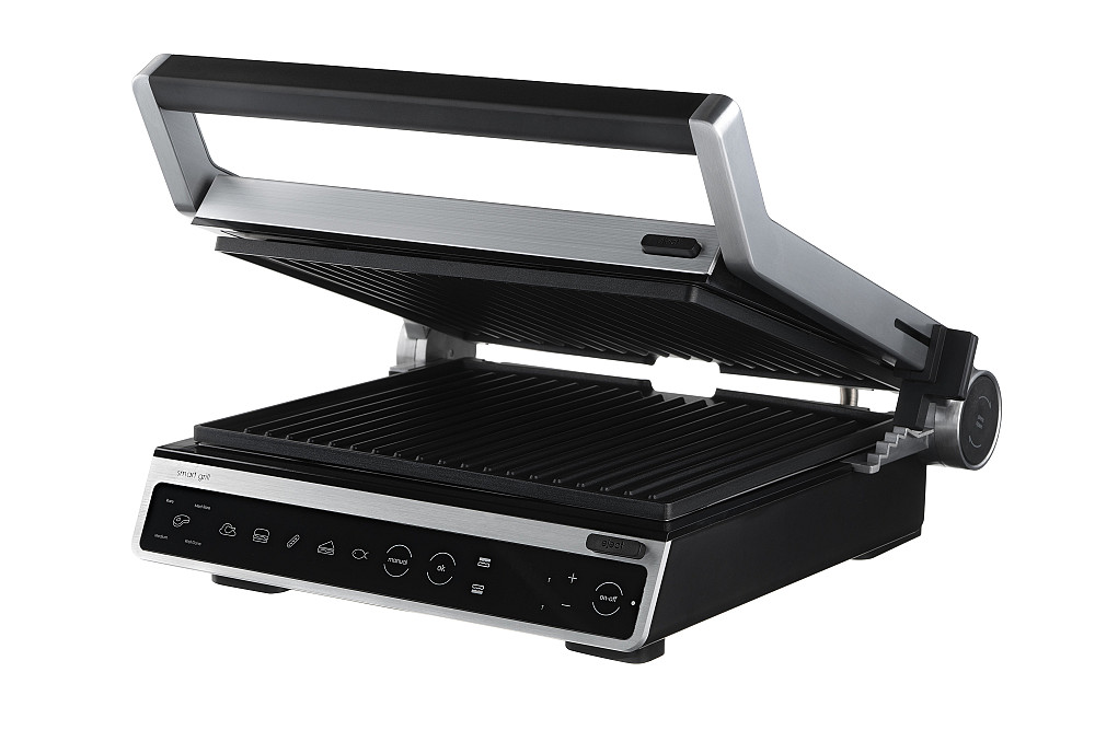 Гриль ARDESTO прижимний 2000Вт, темп. режимів-6, з`ємні пластини, розкриття на 180°, сріблястий Киев - изображение 2