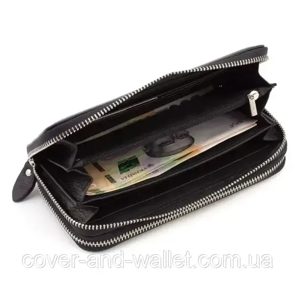 Большой мужской кожаный кошелек клатч на две змейки Marco Coverna M39-3 Bigger Киев - изображение 7