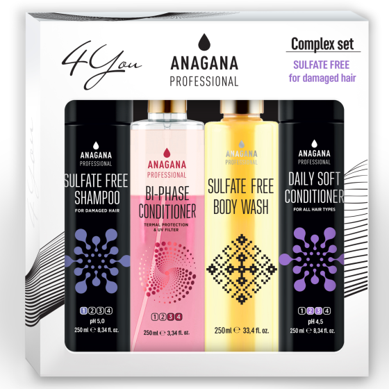 Набір 4YOU "Безсульфатний" для пошкодженого волосся ANAGANA 4х250 мл Київ