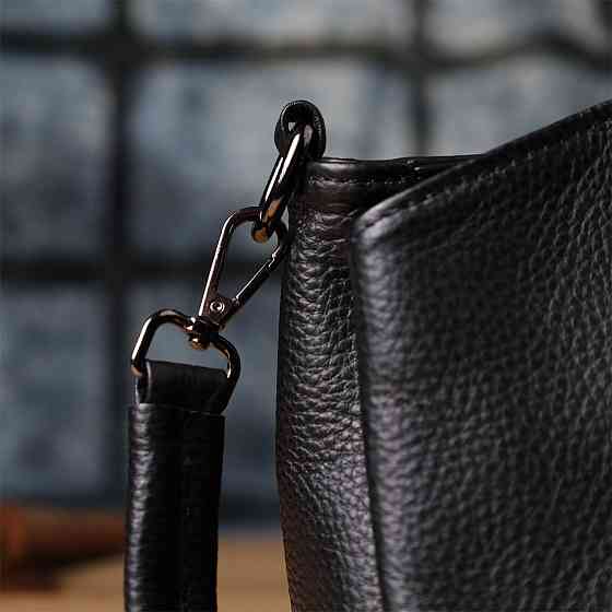 Сумка на плече з натуральної шкіри Чорний (Vintage) Київ