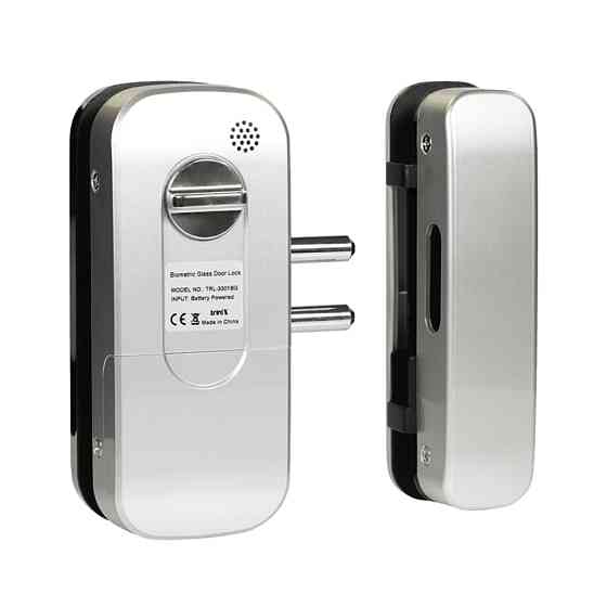 Замок біометричний автономний на скляні двері Trinix TRL-3301BG зі зчитувачем відбитків пальців і карт EM-Marine (65-00002) Київ
