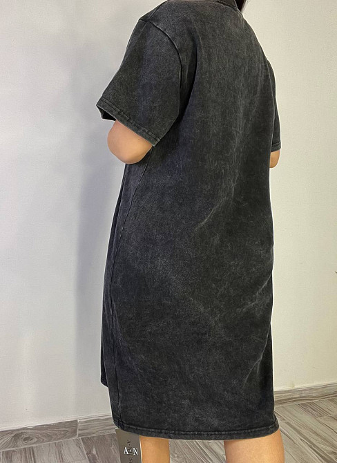 Платье-футболка женское A-N 2666-1 тай-дай оверсайз, черный, one size Киев - изображение 5