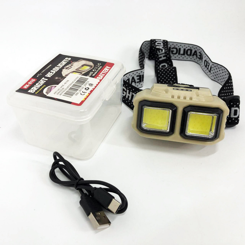 Налобна лампа, Ліхтар на голову з розсіяним світлом, Ліхтарик на голову із зарядкою AM-25 Львів - фото 10