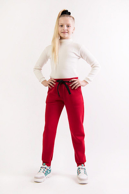 Детские теплые штаны, красные Крохатушка одяг 164 Киев - изображение 5