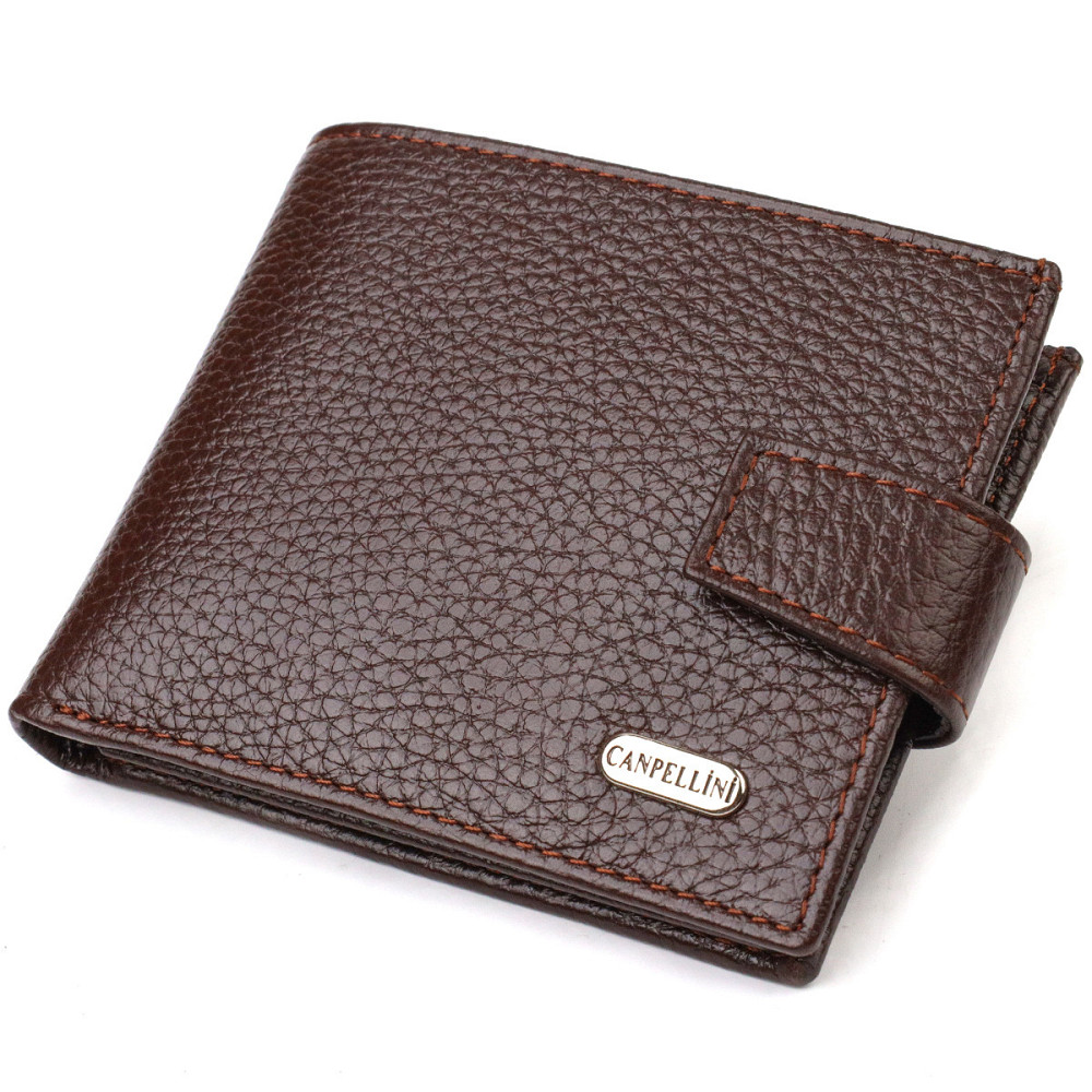 Идеальное портмоне для мужчин из натуральной зернистой кожи Коричневое (CANPELLINI) Киев - изображение 5