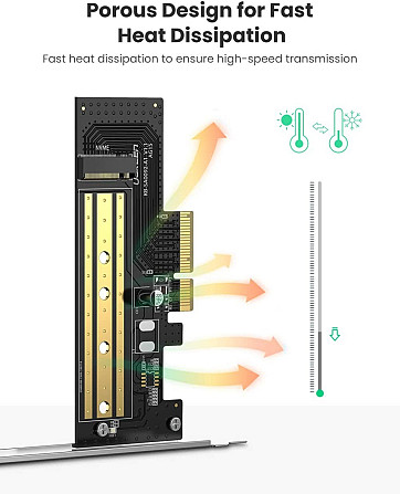 Адаптер Ugreen для встановлення SSD M.2 (NVMe) у слот PCI-E 3.0 x4 CM302 70503 Николаев - изображение 5