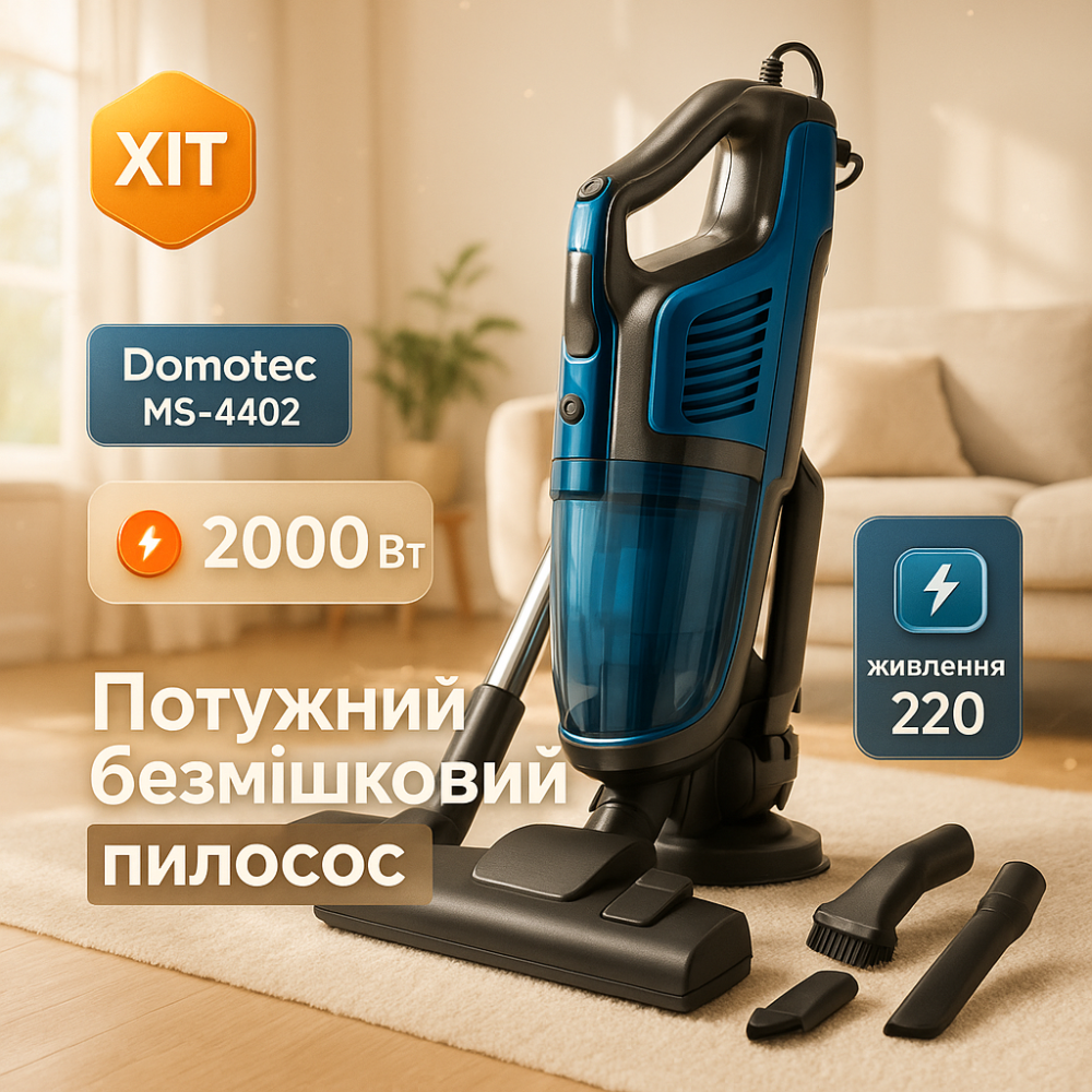 Хороший пилосос з контейнером Domotec, Пилосос з контейнером для пилу Колбовий потужний YC-79 Львів - фото 19