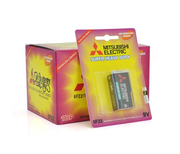 Батарейка Super Heavy Duty MITSUBISHI 9V 1pc/card, 10pcs/inner box, 270pcs/ctn Полтава - изображение 1