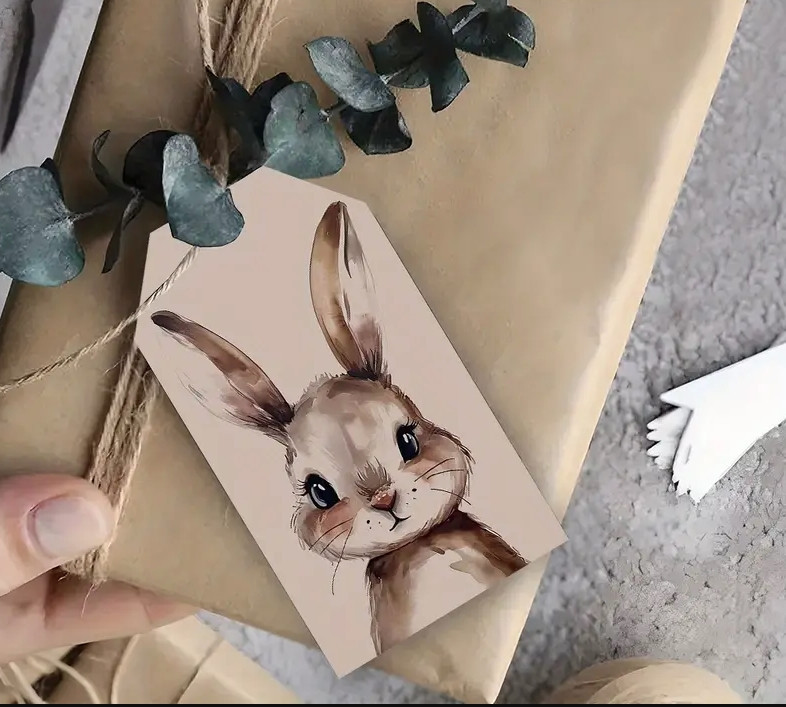 Подарочные бирки «Зайчик», 10 шт + джутовый шнур 10 м Киев - изображение 4