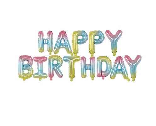 Шарики Happy birthday фольгированные 16 дюймов разноцветный Киев
