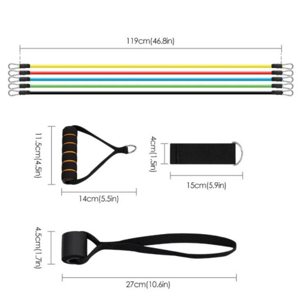 Набор эспандеров bends exercise pipe, Эспандер петля для спорта, Резинка для фитнеса тренировочная OC-31 Киев - изображение 10