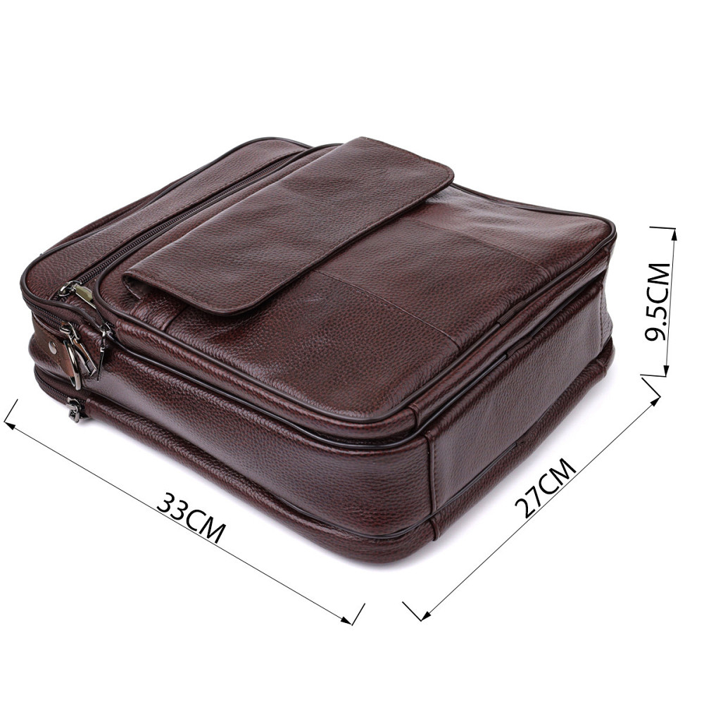 Мужская сумка с ручкой для переноса в руке из натуральной кожи Коричневый (Vintage) Киев - изображение 7