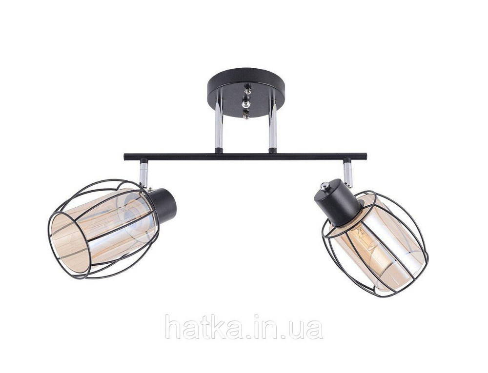 Стельова люстра на 2 плафони 91180M/2 чорний+хром Київ - фото 1