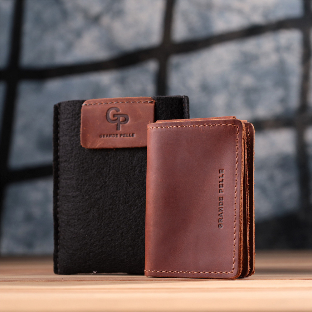 Стильна обкладинка на автодокументи у вінтажній шкірі Світло-коричнева (GRANDE PELLE) Київ - фото 4