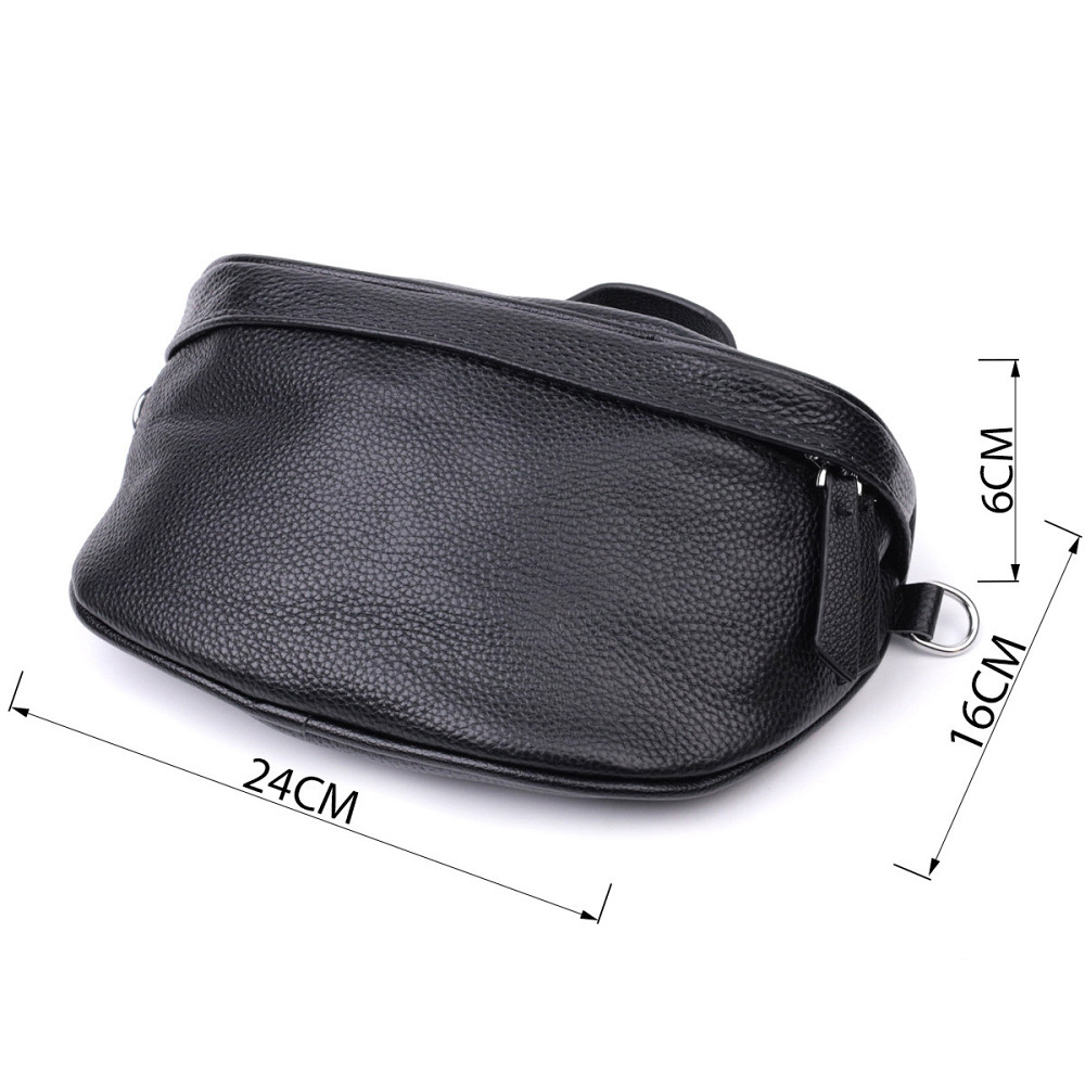 Жіноча сумка через плече в класичному кольорі з натуральної шкіри Vintage 22655 Чорний Київ - фото 3