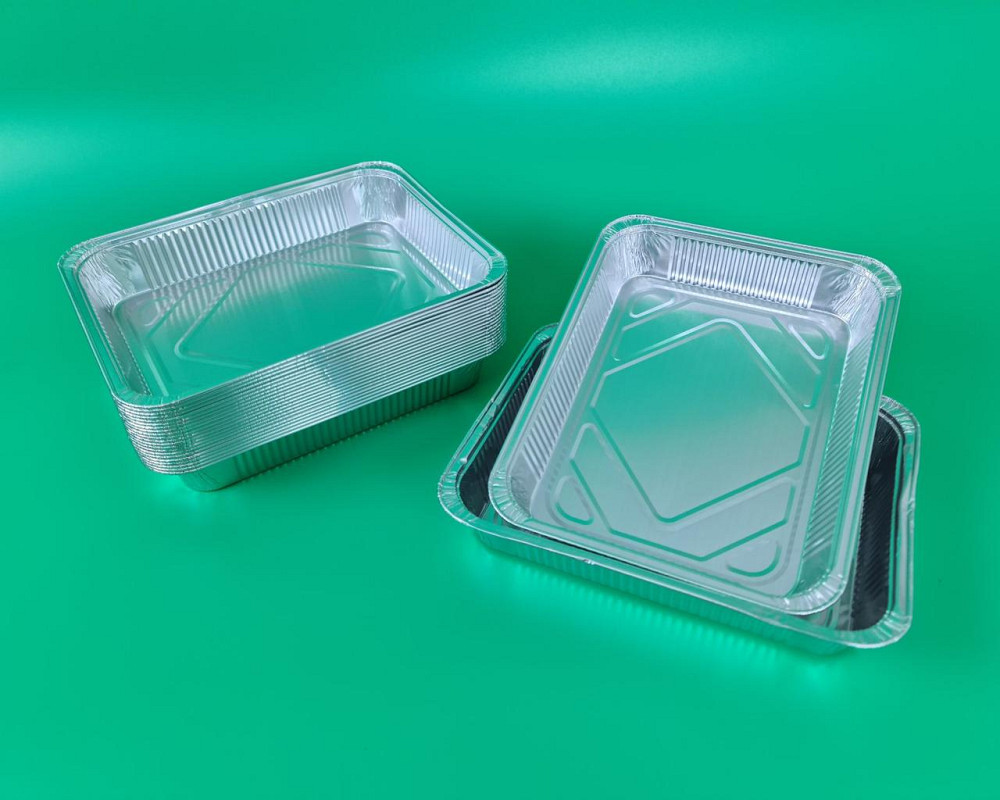 Контейнер из пищевой алюминиевой фольги прямоугольный 1150мл R2G 100шт в упаковки (1 пачка) Харьков - изображение 3