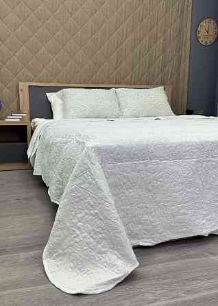 Покривало двостороннє з хутром 210x230 (+-10 см) і 2 наволочки колір молочний (85-152) Київ