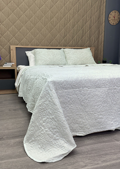 Покривало двостороннє з хутром 210x230 (+-10 см) і 2 наволочки колір молочний (85-152) Київ - фото 5