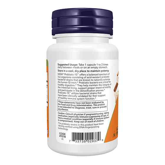 Пробіотики Now Foods Probiotic-10TM 25 Billion 100 розт капс Київ