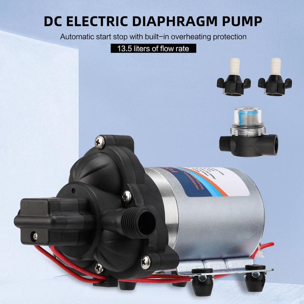 Насос водяной самоподводный мембранный, помпа с фильтром и переключателем давления для автодома сада авто Киев - изображение 2