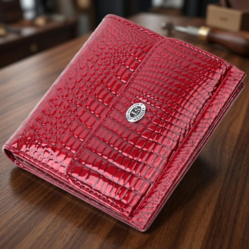 Фактурный женский кошелек из натуральной кожи ST Leather 22705 Красный Киев - изображение 11
