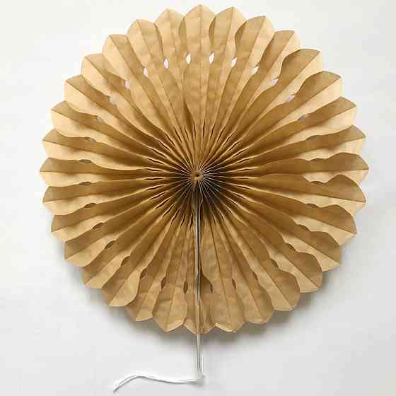 Бумажный веер декоративный 25 см кофейный Киев
