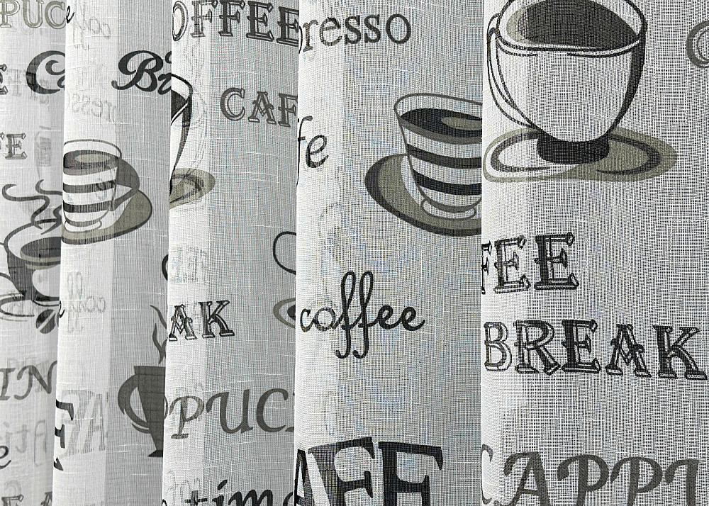 Тюль VR-Textil 1791т Льон Білий з чорним 200х270 см (42-0916) Київ - фото 6