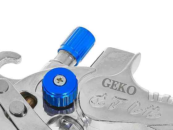 Пульверизатор "GeKo" profi HVLP з чотирма соплами (1,4; 1,7; 2,0; 2,5 мм), бачок верхній 600 мл Стрый