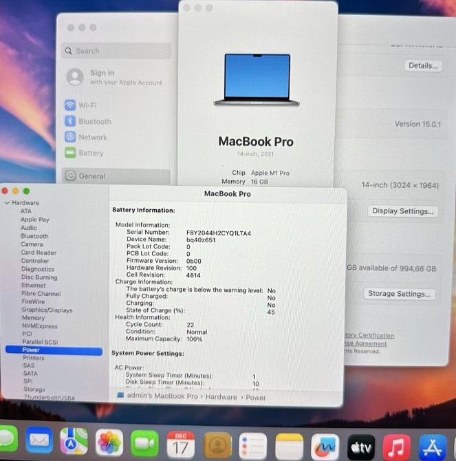 Ноутбук MacBook Pro 14 (2021) M1 Pro Space Gray 16Gb. 1TB. SSD Киев - изображение 1