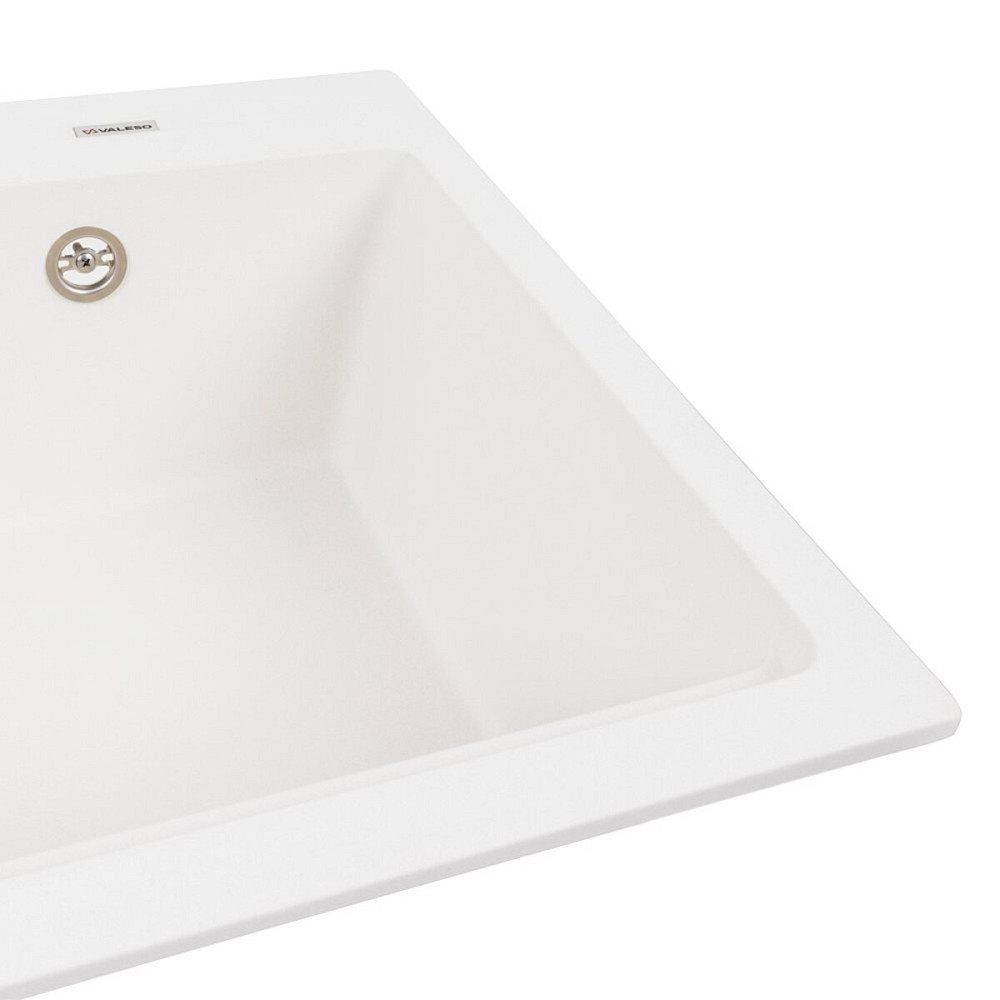 VALESO Гранітна мийка для кухні VALESO NIKA 7545 матова Білосніжний Киев - изображение 3