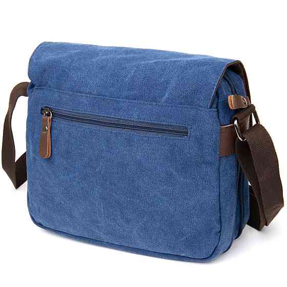 Сумка почтальонка текстильная Синяя (Vintage) Киев