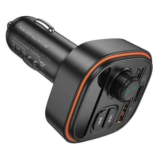 АЗП з FM-модулятором BOROFONE BC59 Heroic car BT FM transmitter Black Одеса